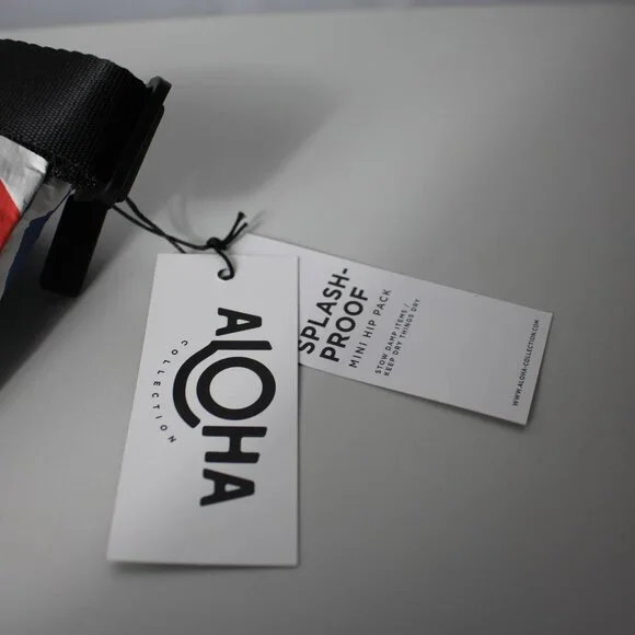 Aloha Collection Mini Hip Pack Rainbow Colored with Hawaiian Plant Print - Picture 6 of 6